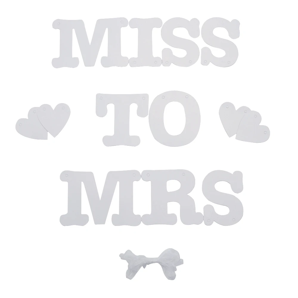 Свадебные баннеры &quotMISS TO MRS&quot Висячие в форме сердца для дома вечеринки