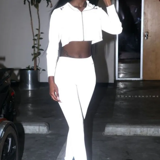 Flash Reflective Women Two Piece Set Hip Hop Tracksuits Casual Light 2 Jacket and Pants Sets Womens Night Shine Outfits |