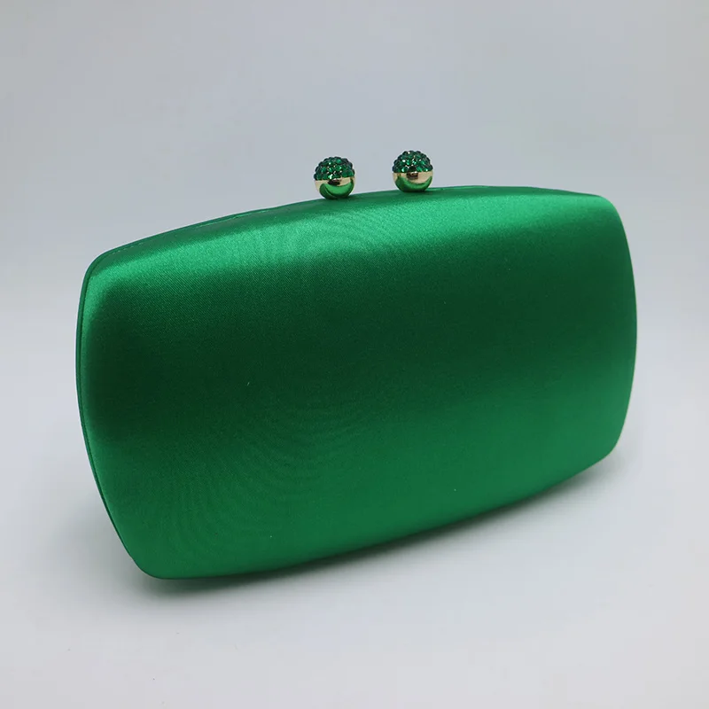 Green Nuphia/Новинка года; шелковые атласные клатчи с жесткой коробкой; вечерние сумки для женщин; вечеринка выпускной вечер; обувь или платье в комплекте - Цвет: Green