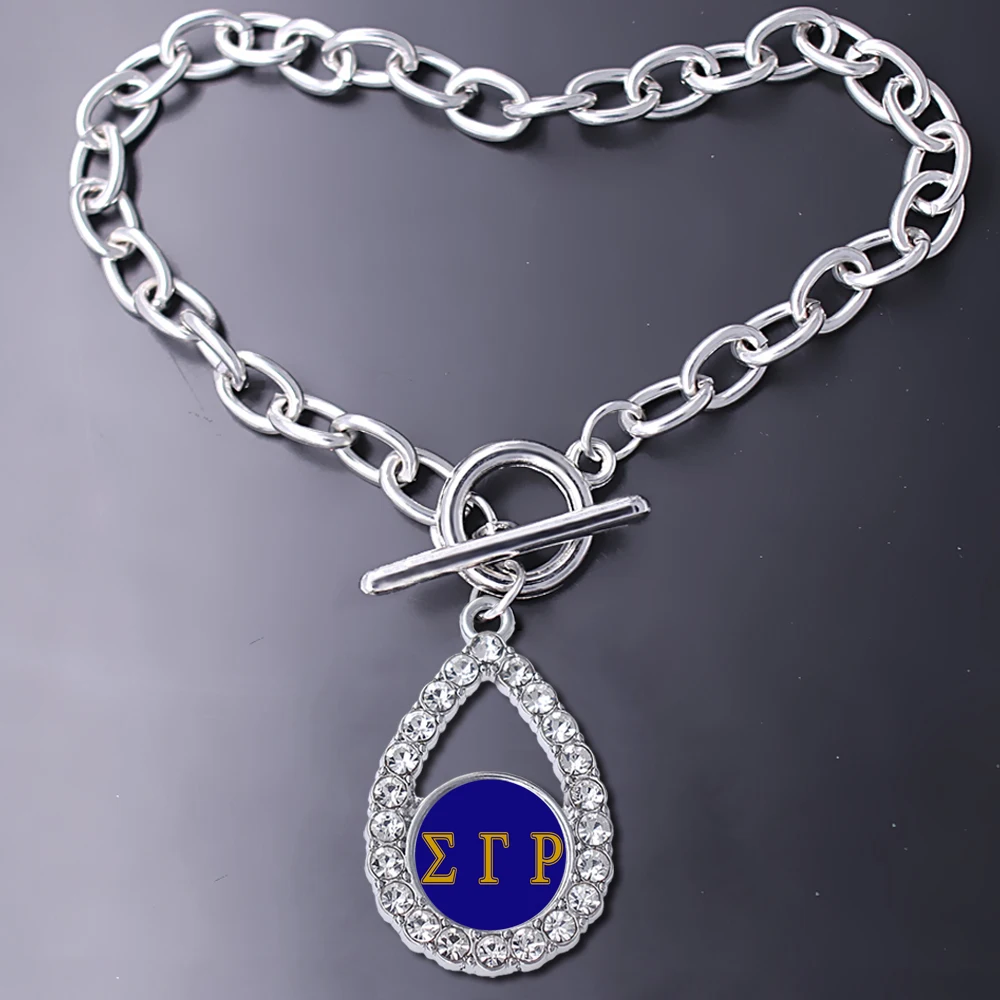 Модный греческий браслет с надписью SIGMA GAMMA RHO металлический подвеской для