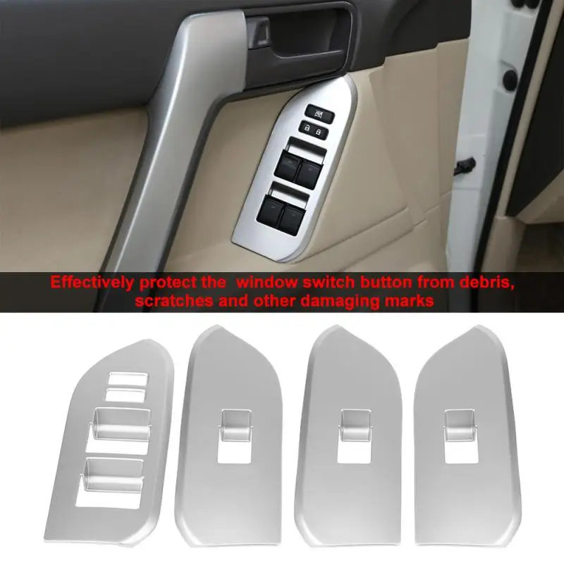 Для Toyota Land Cruiser Prado J150 2014 2018 4 шт. Серебристая хромированная Автомобильная дверная