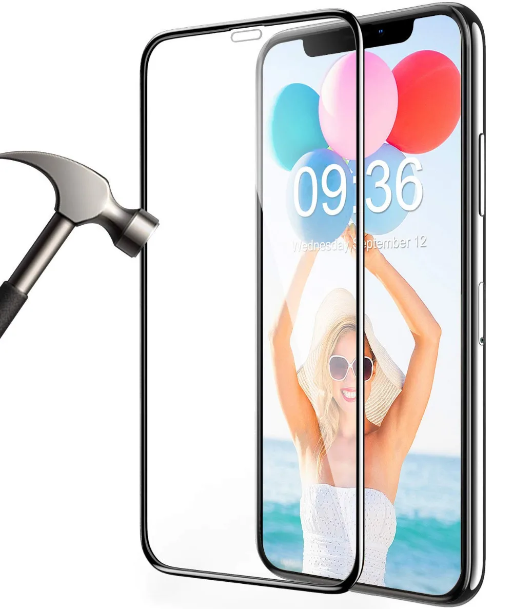3D закаленное стекло полное покрытие пленка край к краю защитный экран для iPhone XR 6 1