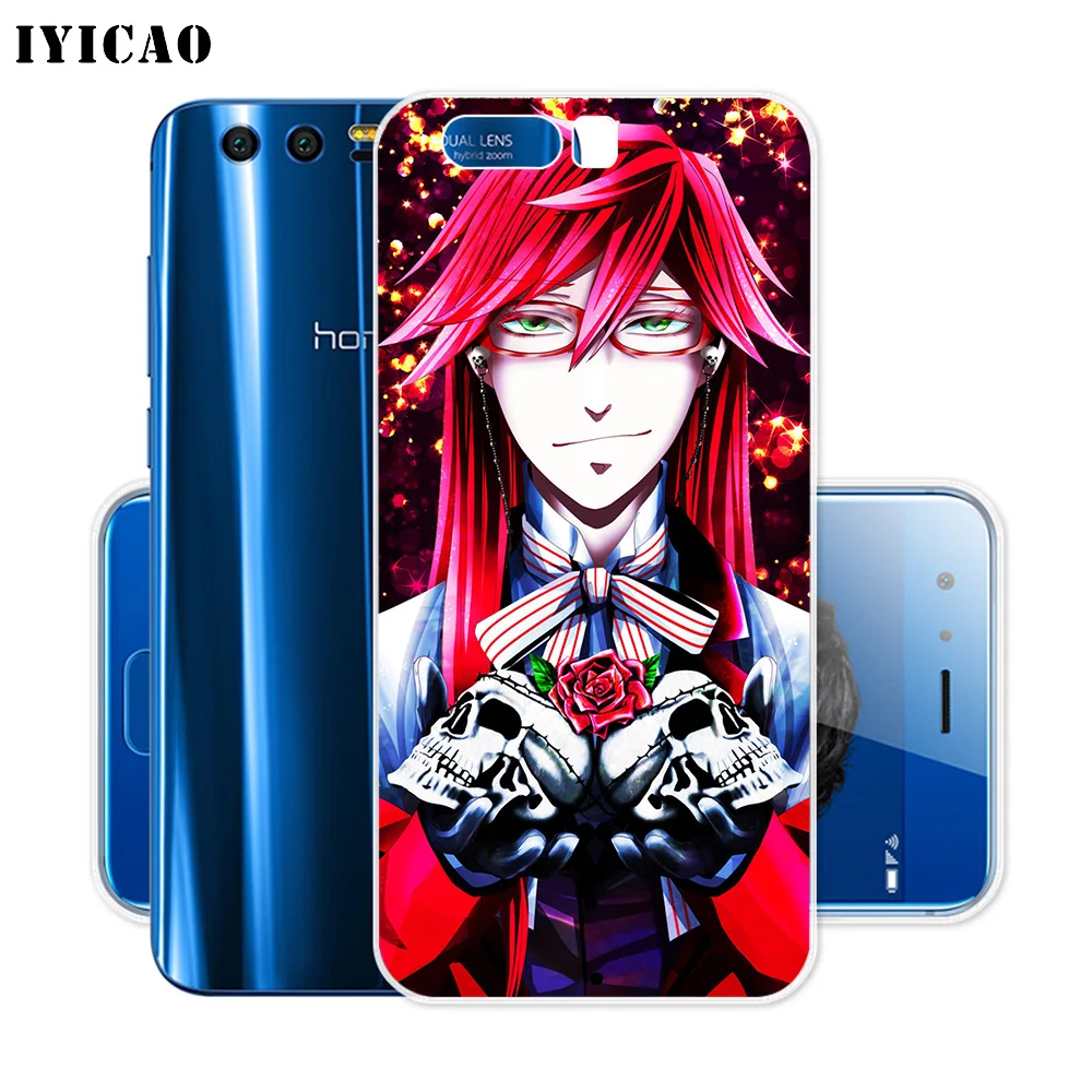IYICAO Черный Дворецкий Мягкий силиконовый чехол Grell Sutcliff для Huawei Y9 Y7 Y6 Prime 2018 Honor 8C 8X 8