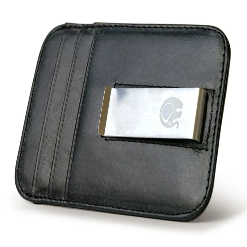 Кожаный денежный зажим RFID для мужчин с карманом на кредитные карты, металлический зажим для наличных денег, зажим для многофункционального антикражного кошелька наличных и кредитных карточек.