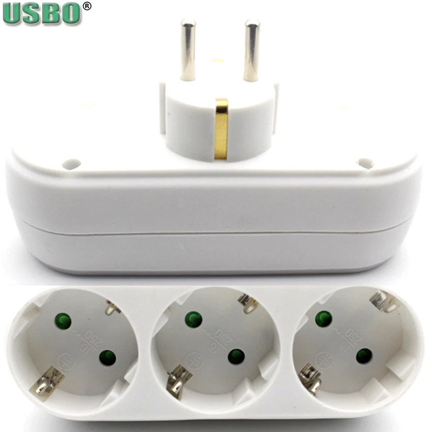 Белая розетка стандарта ЕС 3500 Вт тройная Германии 16 А 250 В|socket a|plug socketadaptor socket |