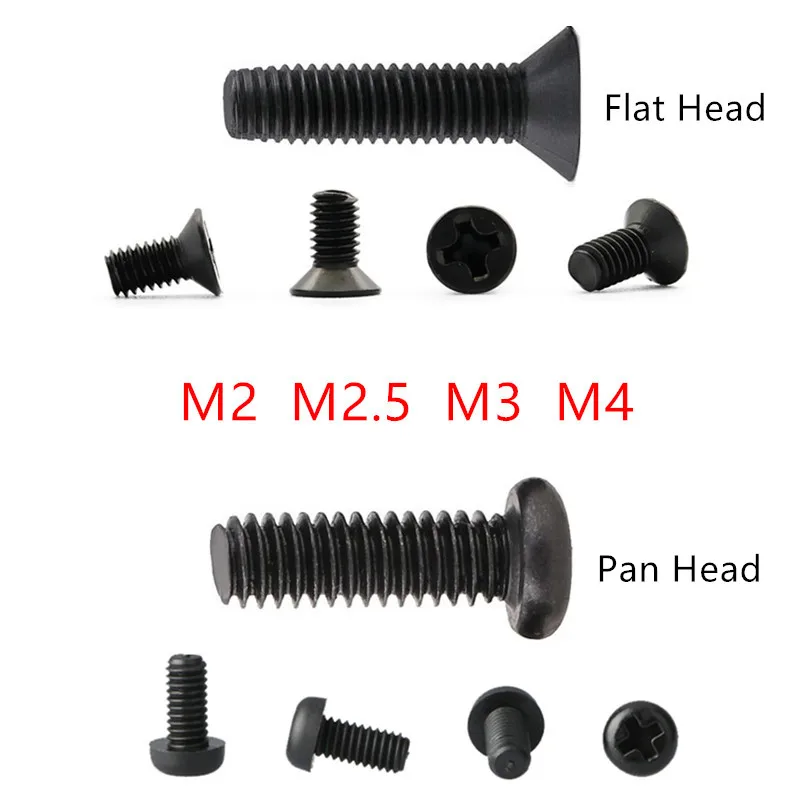 Phillips Винты M2/M2.5/M3/M4 * 3/4/5/6/8/10/12/16/20/30 мм крест плоская/сковорода резьба метрический