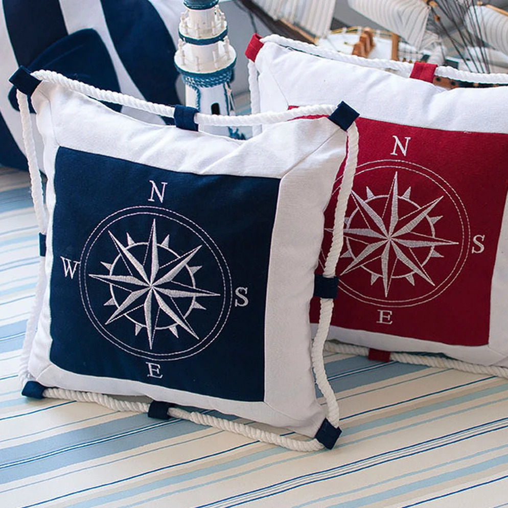 Чехол для подушки с изображением морского якоря морской навигации|canvas pillow case|pillows