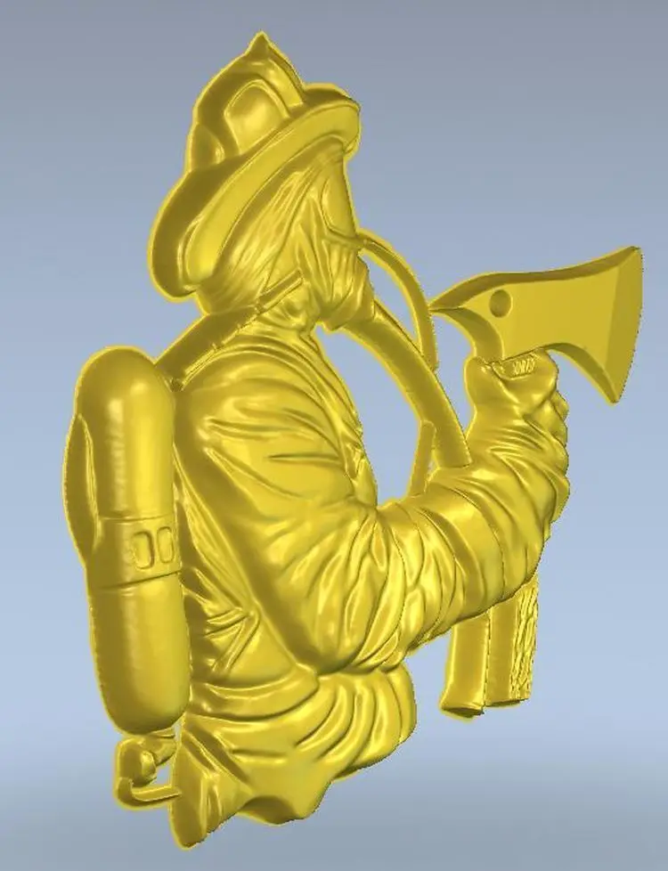 3d фреза для ЧПУ в формате STL пожарного|3d model relief|3d relief modelfor cnc |