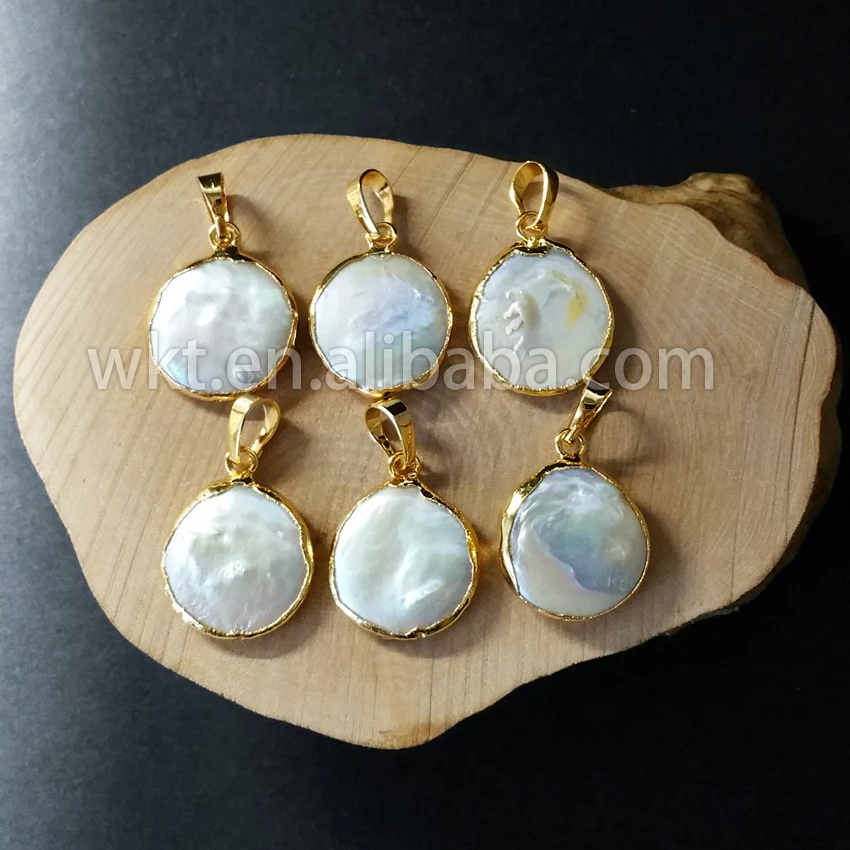 Женский очаровательный круглый кулон из пресноводного жемчуга оптовая продажа