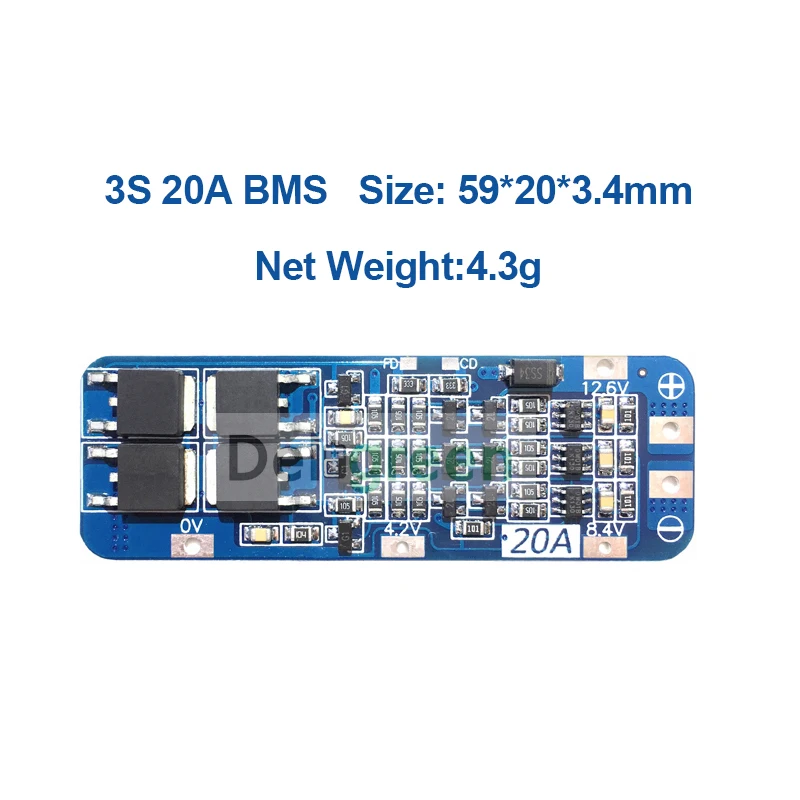 BMS 3S 25A литий-ионная Защитная панель для литиевых батарей Li-Ion аккумуляторов 18650 |