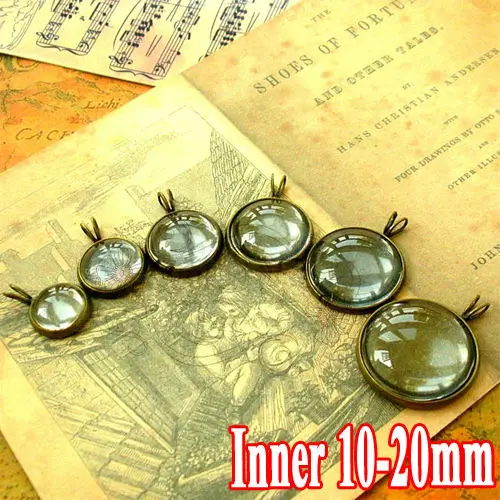 20pcs 10mm-20mm Shaped Pendant Blank Bezel Setting Base Tray for Cameo Cabochons Silver-Plated Antique Bronze Diy part