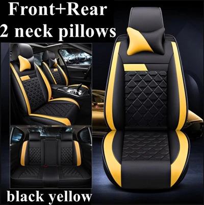 black yellow comfort Чехол на Автокресло для hyundai TUCSON New SantaFe Solaris IX35 i10 HB20 i20 ix20 MATRIX Creta Grandeur Rohens VERACR Genesis G80 G90 - Название цвета: black yellow comfort