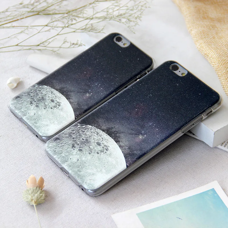 Роскошный чехол для телефона Звездная Луна TPU мягкий iPhone 6 6splus 7 7plus 8 8plus coque iphone s Capa