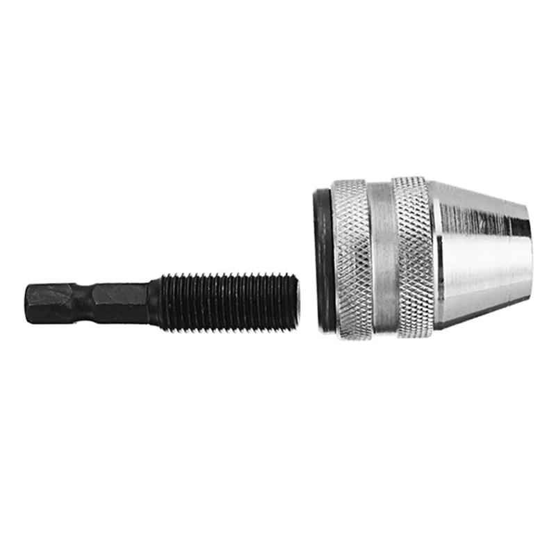 

DANIU 1pc 0.5-8mm Keyless Chuck 3 Jaw Drill Adapter 1/4 Inch Hex Shank Nickel Plating Drill Chuck
