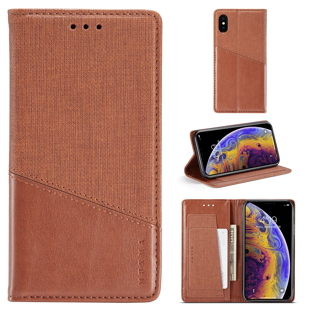 Чехол Muxma с RFID блокировкой для iPhone X Xs Max XR кожаный чехол книжка бумажником 5 5S 6S 7 8