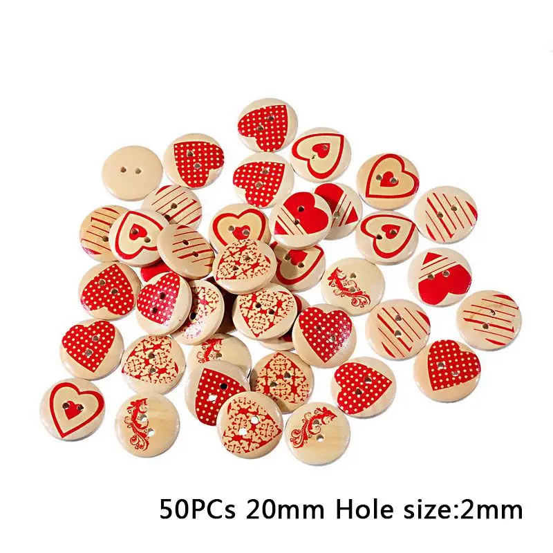 50pcs H Hoomall 50 шт. национальные пуговицы из чистого дерева для скрапбукинга, декоративные пуговицы 25 мм, Швейные аксессуары, разные цвета - Цвет: 50pcs H