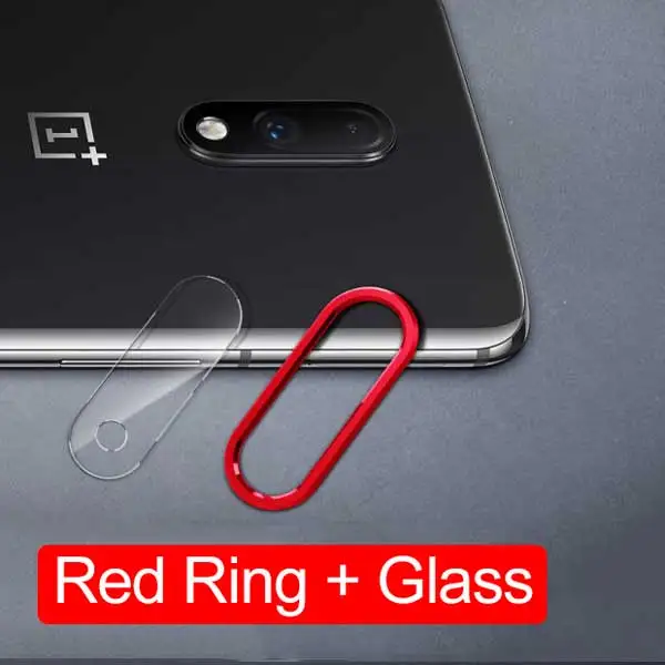 Red Ring Glass Защитное стекло для экрана OnePlus 7 Pro 6T 6, закаленное стекло для One Plus 6T 7, Защитное стекло для объектива камеры и кольцевой чехол - Цвет: Red Ring Glass