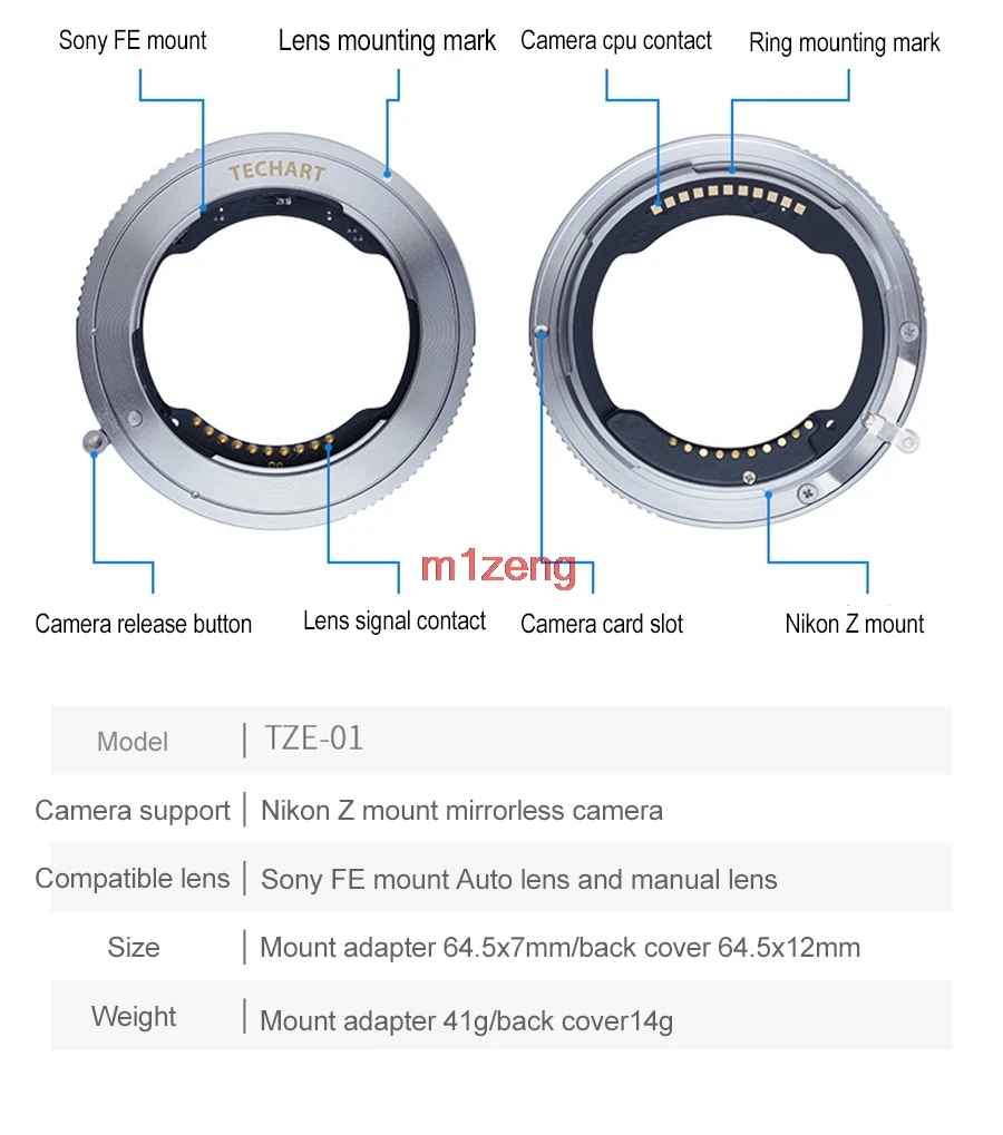 FE-Nik Z переходное кольцо для объектива с автофокусом для sony e mount fe Lens и Tamron Sigma F mount lens для камеры nikon Z Z6 Z7