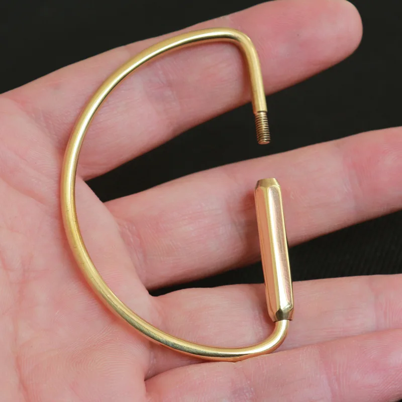 100% латунь брелок маленький держатель для ключей зажим EDC дорожный металлический