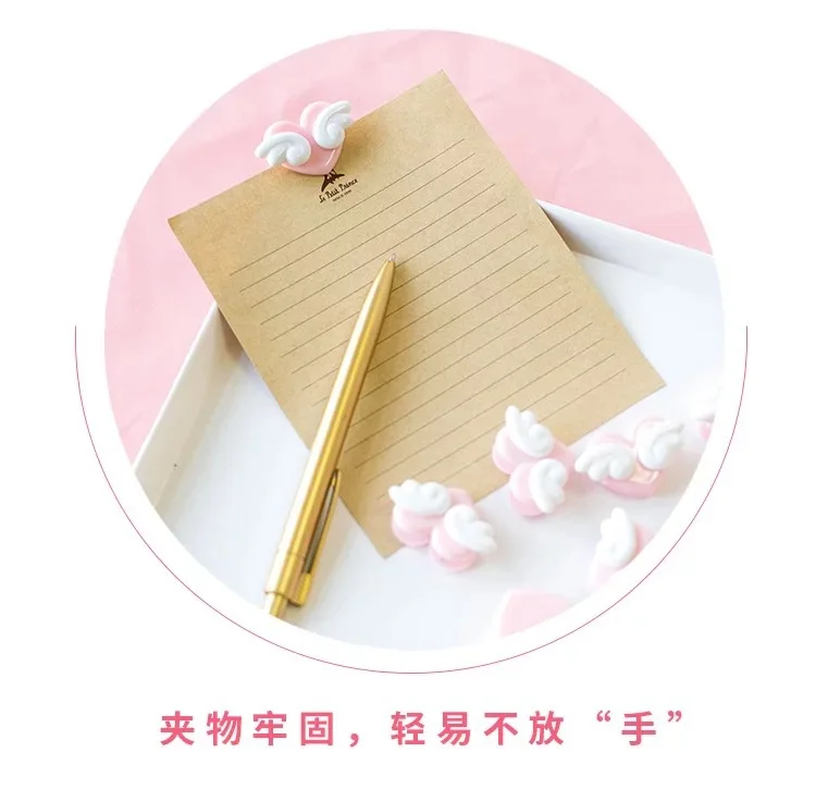 3 шт. Kawaii Love Wings розовый зажим с сердечками для изготовления фотографий DIY