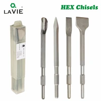4pcs 17mm hex shank 280mm chisels set point groove gouge flat chisel electric hammer drill break concrete brick wall drilling