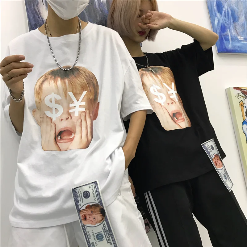 YouGeMan женская футболка весна лето корейский Ulzzang Harajuku Bf принт короткий рукав
