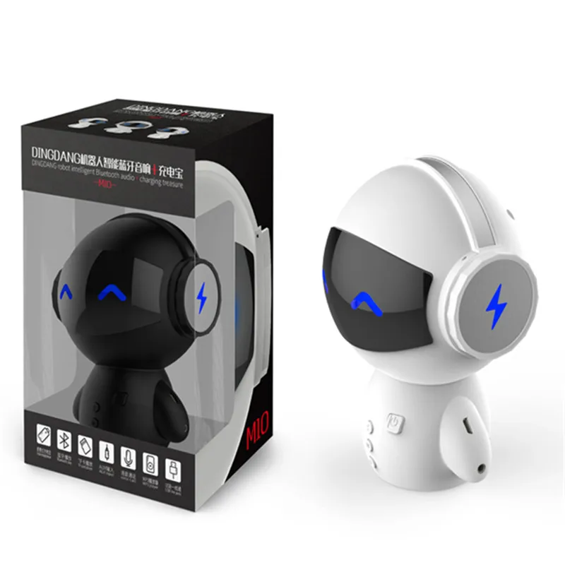 Haayot Dingdang милые M10 портативный робот Bluetooth Динамик стерео гарнитура с Power Bank AUX TF MP3