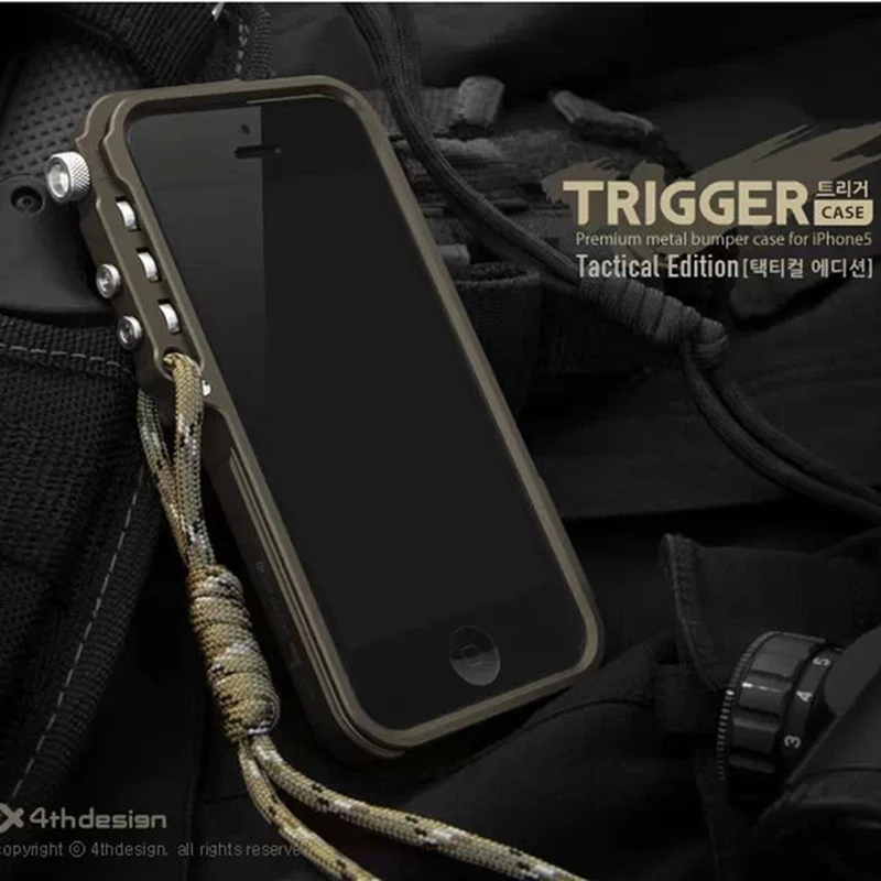 Чехол для iphone 5 класса люкс триггер металлический чехол-бампер для телефона для iphone 5, 5s, se 4 4S Алюминий Роботизированный чехол для троса для iphone 4