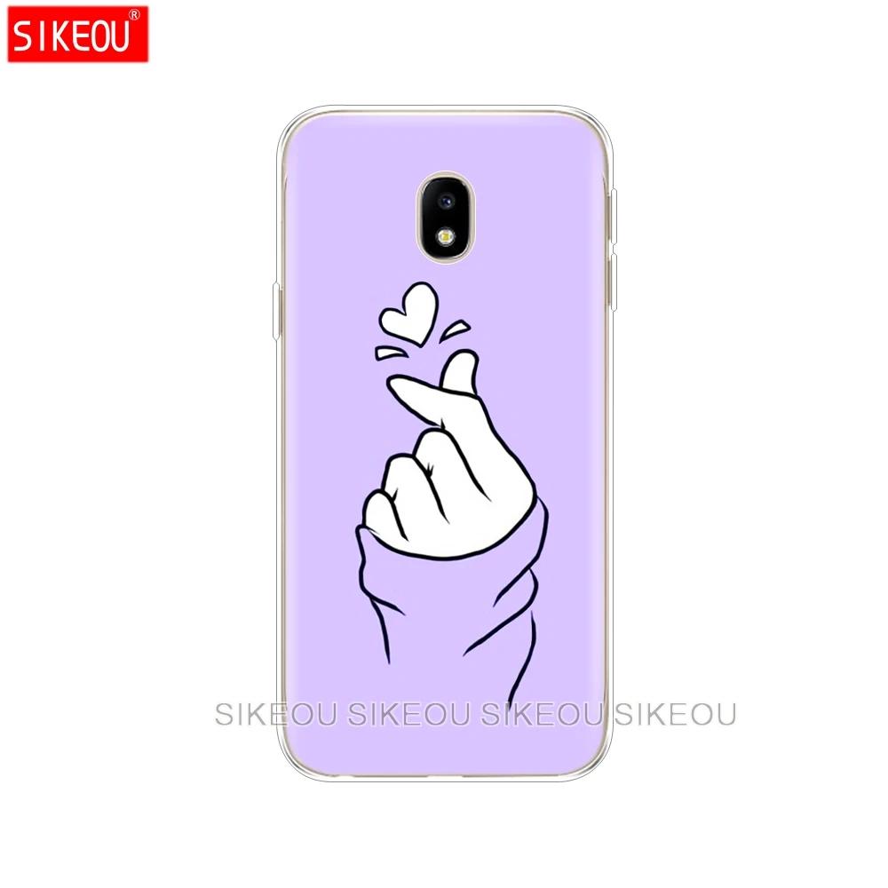 Силиконовый чехол для телефона Samsung Galaxy J3 J5 J7 2017 J330 J530 J730 PRO j2 2018 черно белый с