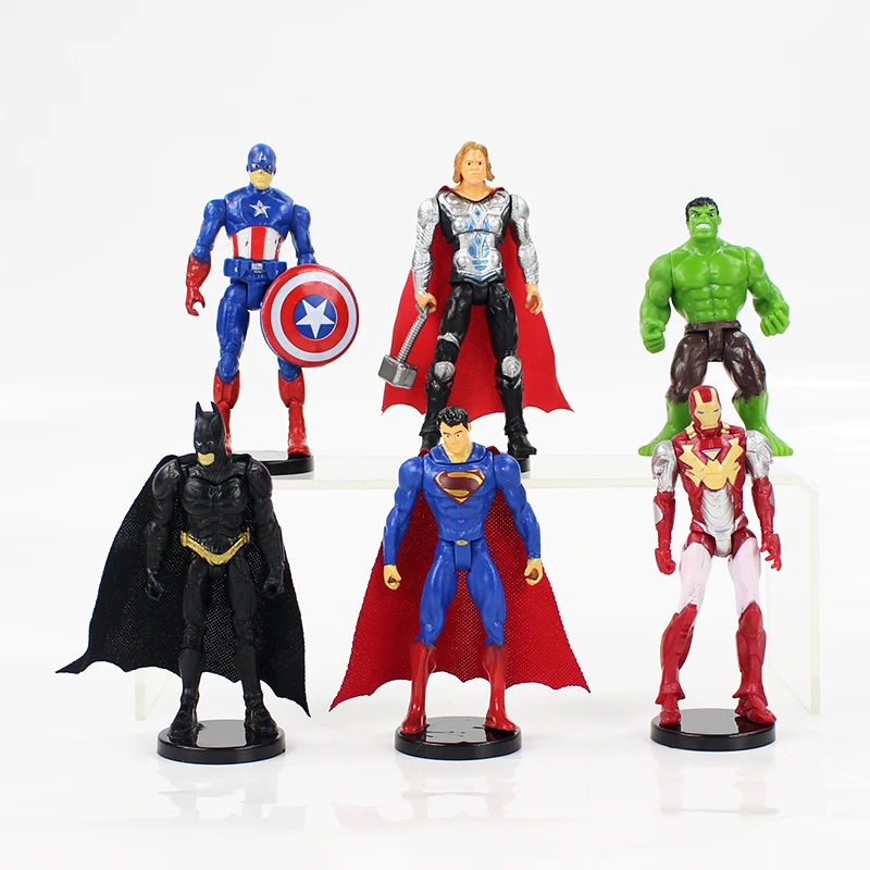 Фигурка супергероя Marvel мстители 6 шт./лот 12 см Халк Капитан Америка Железный