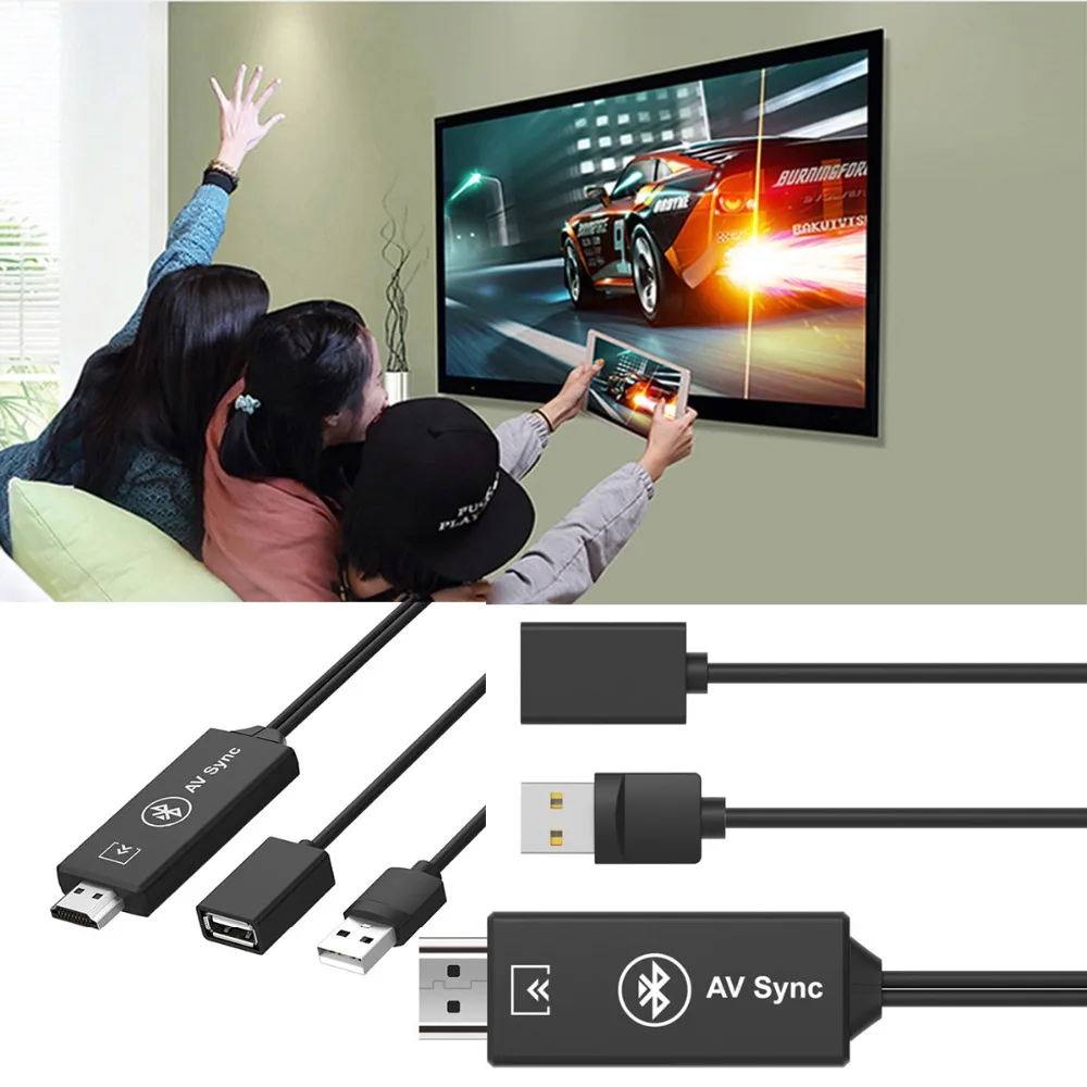 SOONHUA Портативный USB HDMI кабель Bluetooth AV адаптер для iOS Android телефон к ТВ HDTV Huawei Samsung Xiaomi