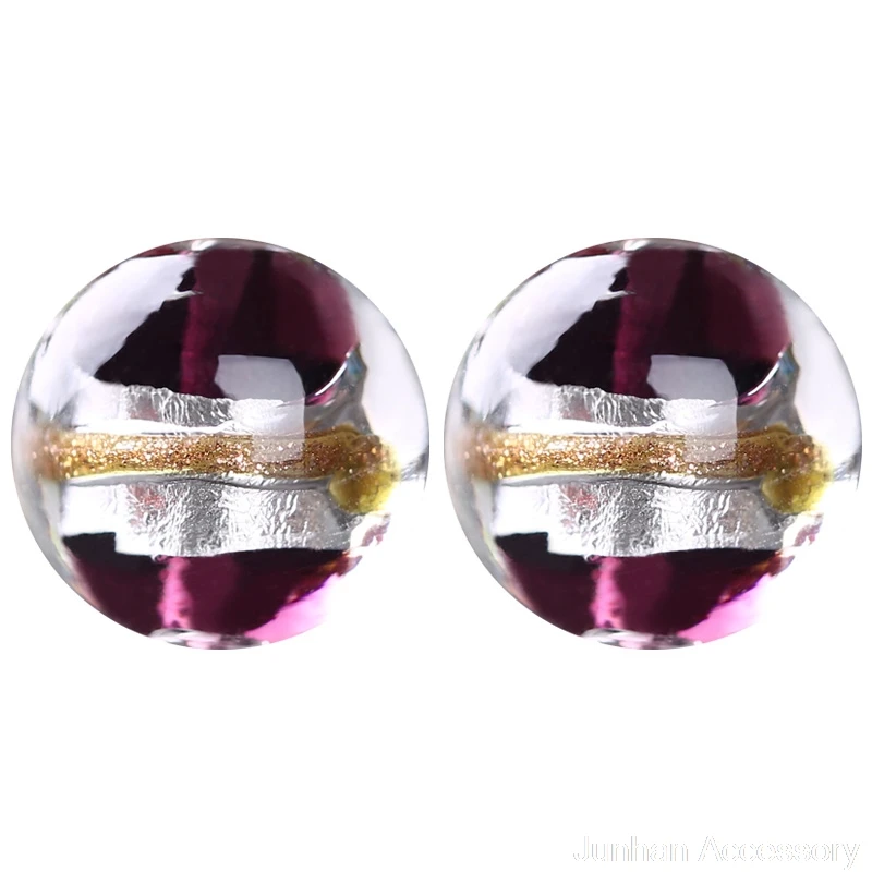 10 шт. 12mm14mm ручной работы стеклянные бусины с мульти Цвет белый Фольга для
