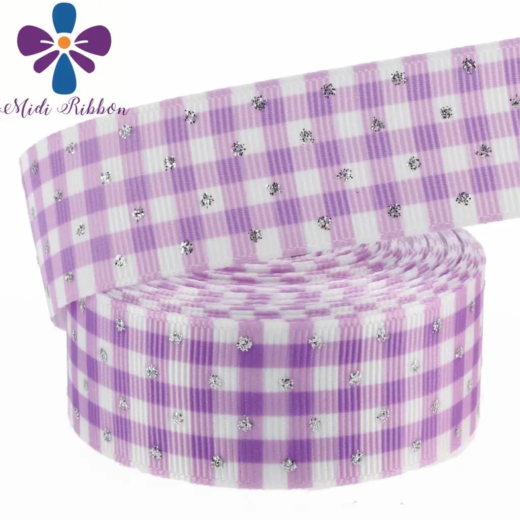 1 &quot25 мм Мини точки блеск проверьте джинсы Sweet Heart Отпечатано Grosgrain ленты DIY