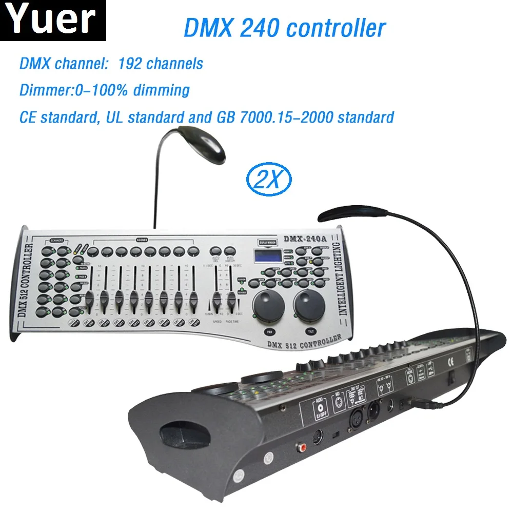 

Контроллер DMX 240, 2 шт./лот, международный стандарт, 192 каналов, контроллер DMX, консоль управления dj, диско, светодиодный прожектор Par, движущаяс...