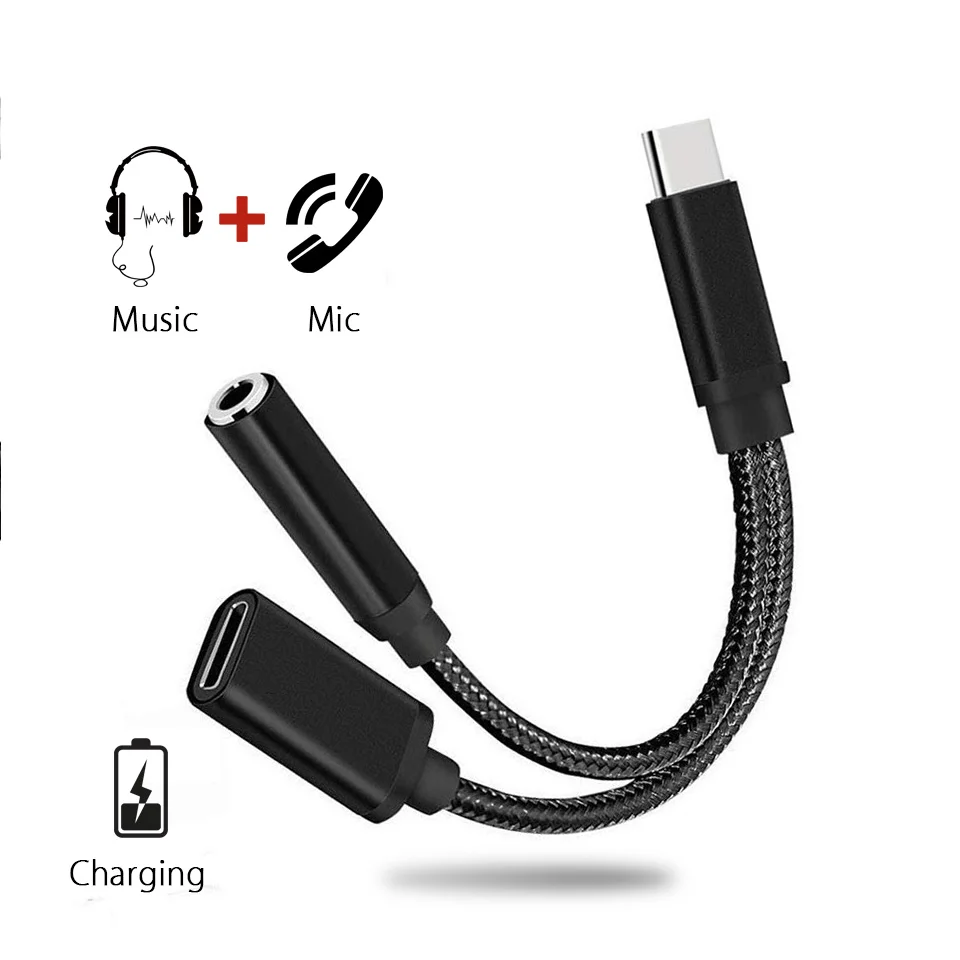 USB C до 3 5 мм AUX кабель для зарядки Xiaomi mi 6 6X Note x 2 S type-C аудио вспомогательный шнур