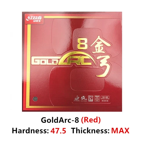 Red 47.5 Max DHS GoldArc 8 резиновая губка для настольного тенниса сделано в Германии Золотая дуга пинг понг tenis de mesa - Цвет: Red 47.5 Max