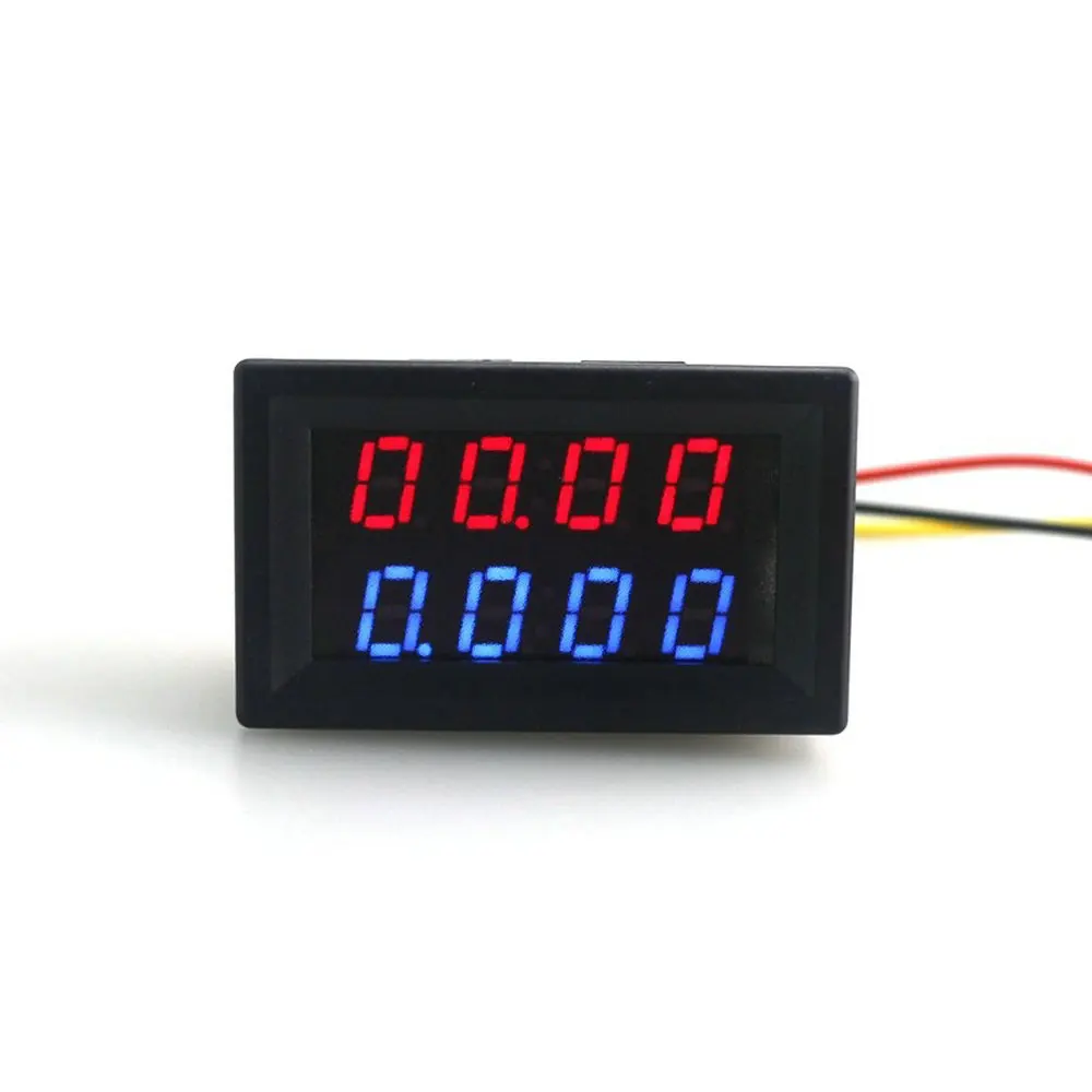 Фото 4 Bit Digital Voltmeter Ammeter DC 200V 10A Red Blue LED Dual Display Voltage Amp Panel Meter 12v 24v Car Current Monitor Tester 4 Bit Digital Voltmeter Ammeter DC 200V 10A Red Blue LED Dual Display Voltage Amp Panel Meter 12v 24v Car Current Monitor Tester