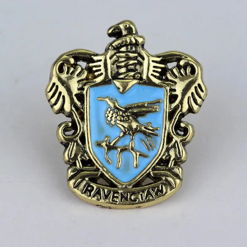 Фильм hp Хогвартс Магическая школа значок брошь Гриффиндор Hufflepuff Слизерин Ravenclaw школа логотип Эмаль Булавка для женщин и мужчин ювелирные изделия - Окраска металла: bronze
