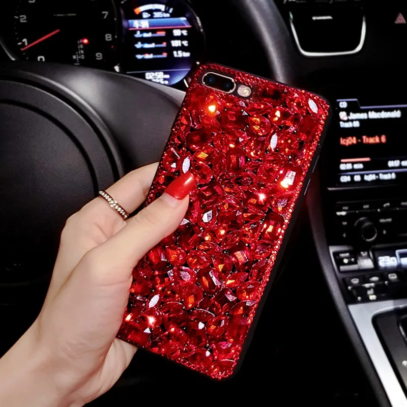 Алмазный чехол для Samsung Galaxy S9 S10 Plus A8 A6 A7 2018 Note 8 9 J4 J6 A70 A60 A50 A40 A30 M30 с кристаллами| |