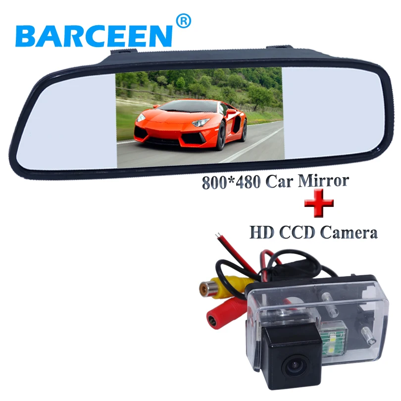 

Wire night vision car rear view camera+high resolution 5" car parking mirror use for Peugeot 206/ 207/407/307(Sedan)/307SM