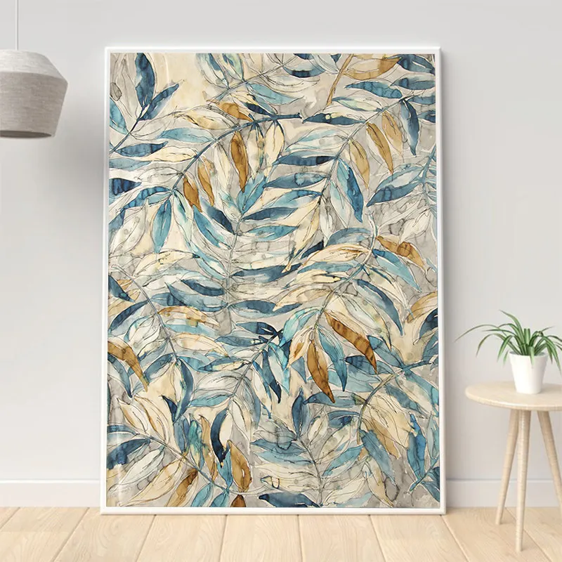 

Nordic Leaves Canvas Wall Art Painting Scandinavian Living Room Bedroom Decor Canvas Prints Decoration Pictures Posters no frame