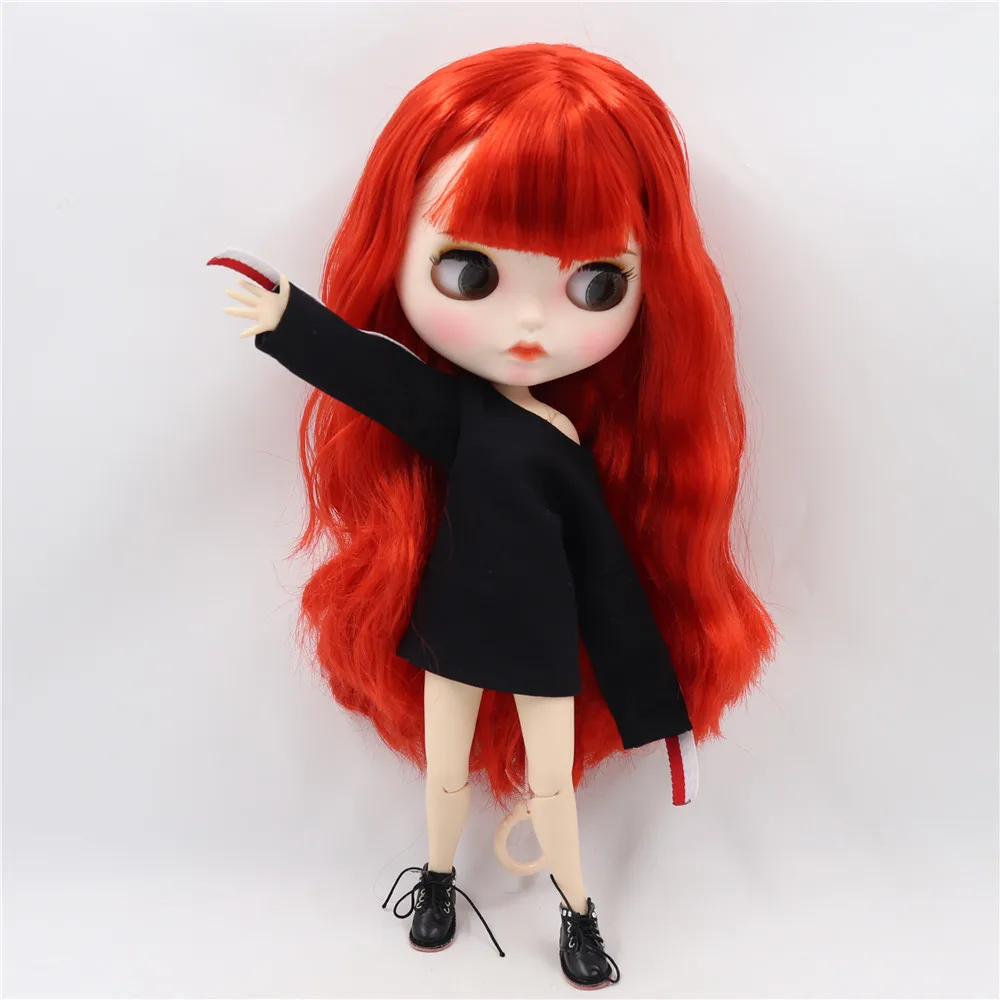 Кукла Blyth BL0115 от ICY DBS с белой кожей прямые красные волосы новое матовое лицо