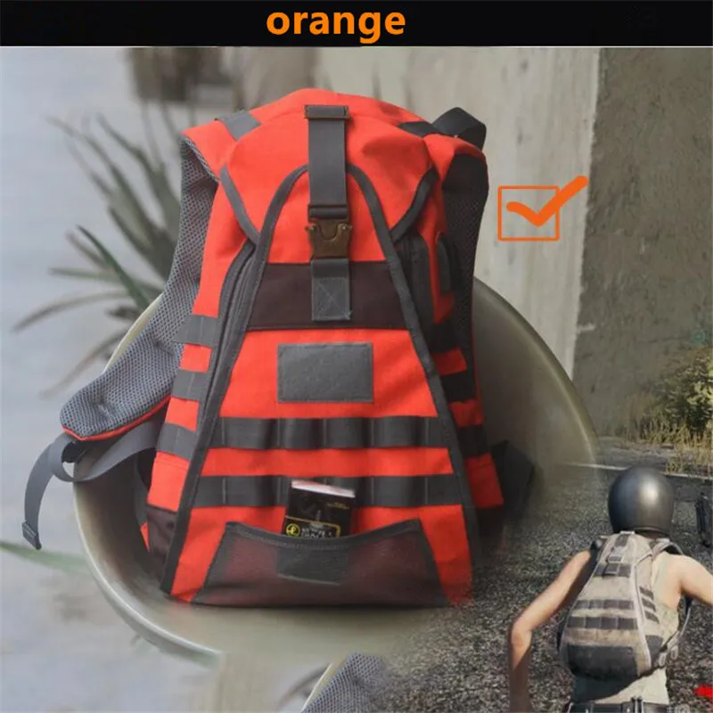 Оранжевый Игра PUBG идеальное снижение уровня 1 PUBG рюкзак костюмы для косплея реквизит 1:1 Куриный Ужин песок камуфляж цвет - Цвет: Оранжевый