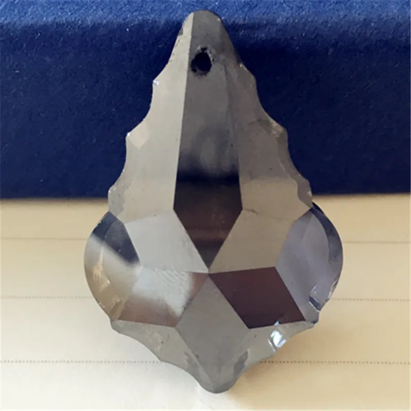 

K9 50mm 192pcs Maple Leaf Shape Drop Pendants French Chandelier Accessories Crystal Hanging Drop Glass Trimming Parts Smoke Grey