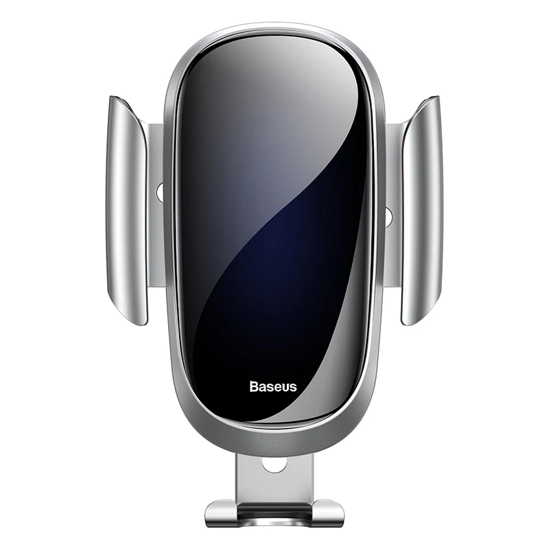 Baseus роскошный стеклянный Автомобильный держатель для телефона для iPhone X XS Max XR samsung S9 S8 гравитационный металлический гравитационный держатель gps в автомобиле - Цвет: Серебристый