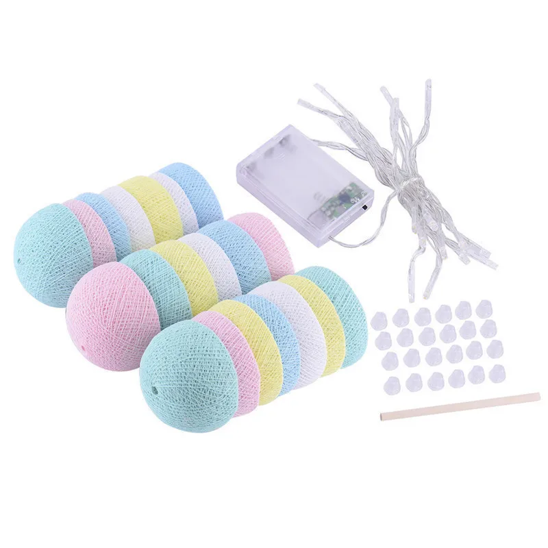 

Holiday Lighting Cotton Ball Light String 20 LEDs 12V 3*AA Christmas Halloween Wedding Party Decoration Decorative Lamp Strings