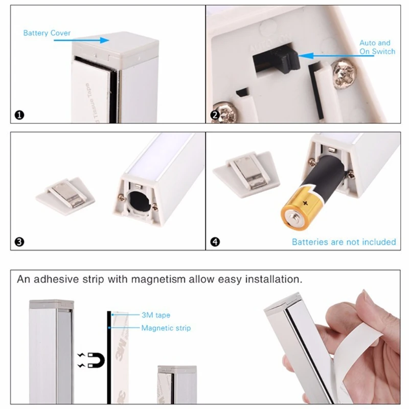 20LED беспроводной PIR датчик движения на батарейках Ночной светильник настенный