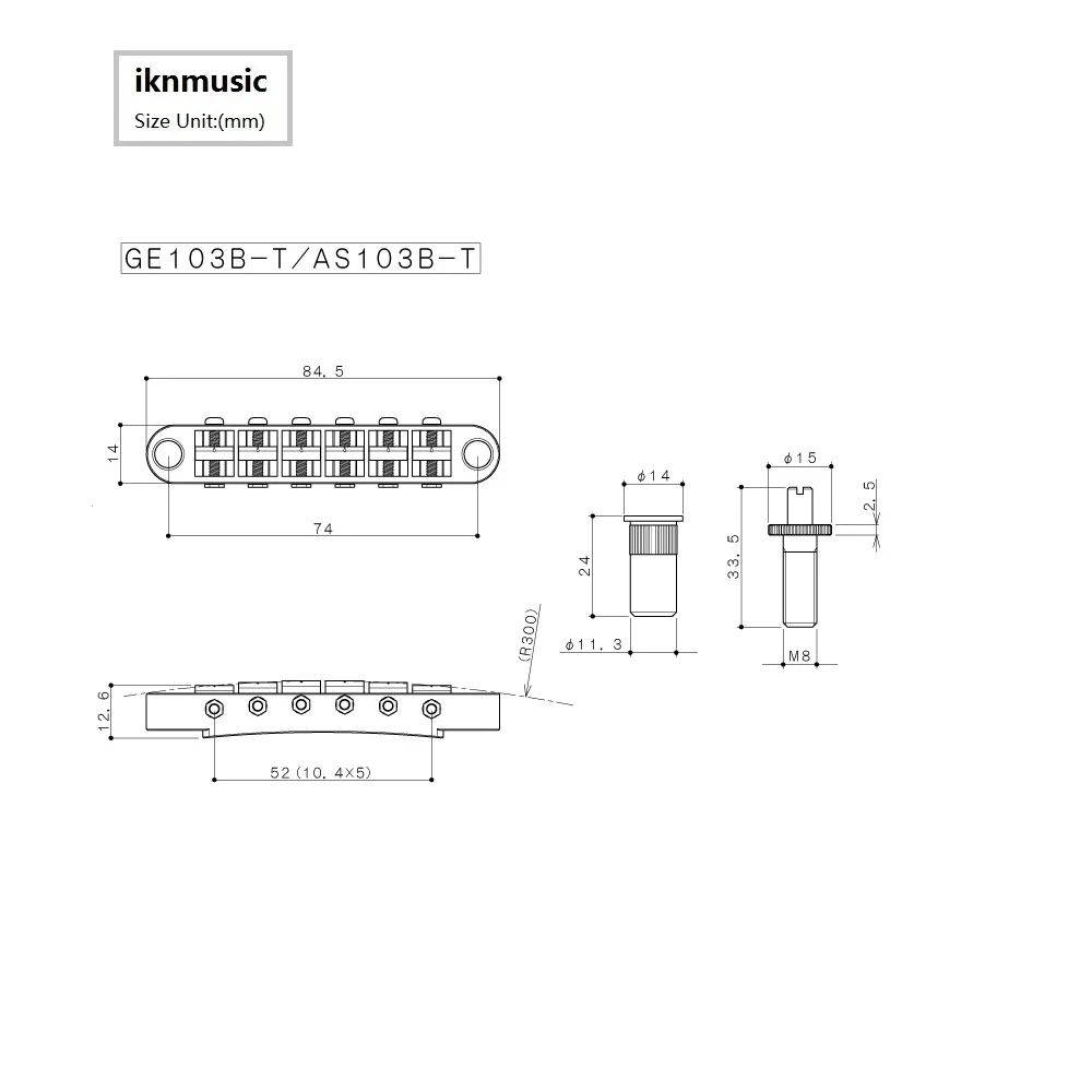 Оригинальный GOTOH GE103B T Tune O Matic гитарный мост 8 мм метрические столбы гитарные части