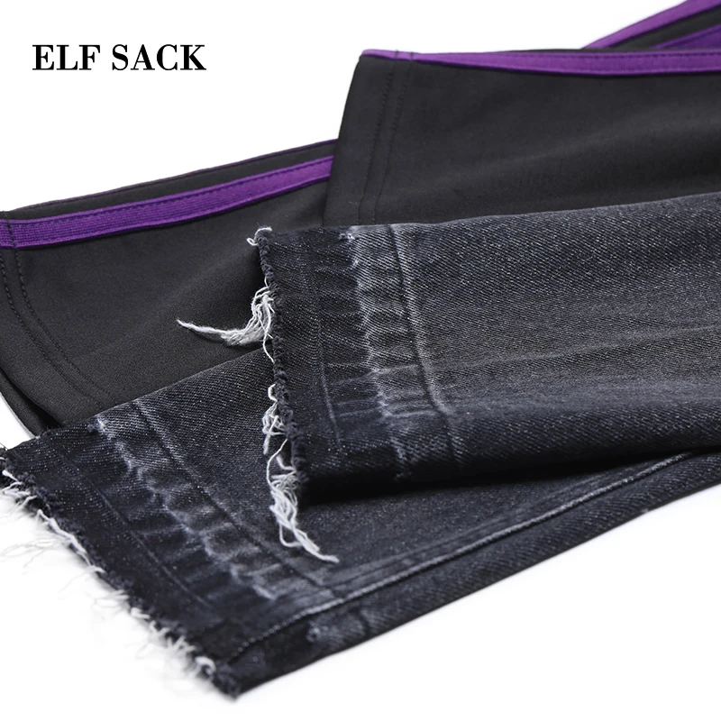 ELFSACK новинка стильные брюки хлопок повседневные женские джинсы прямые средней
