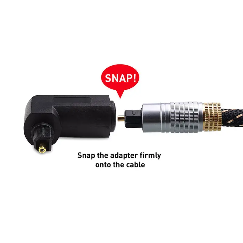 Male to Female Optical Digital Audio Converter Adapter with 90 Degree Right Angle 360 Swivel for Toslink Jack LSMK99 |